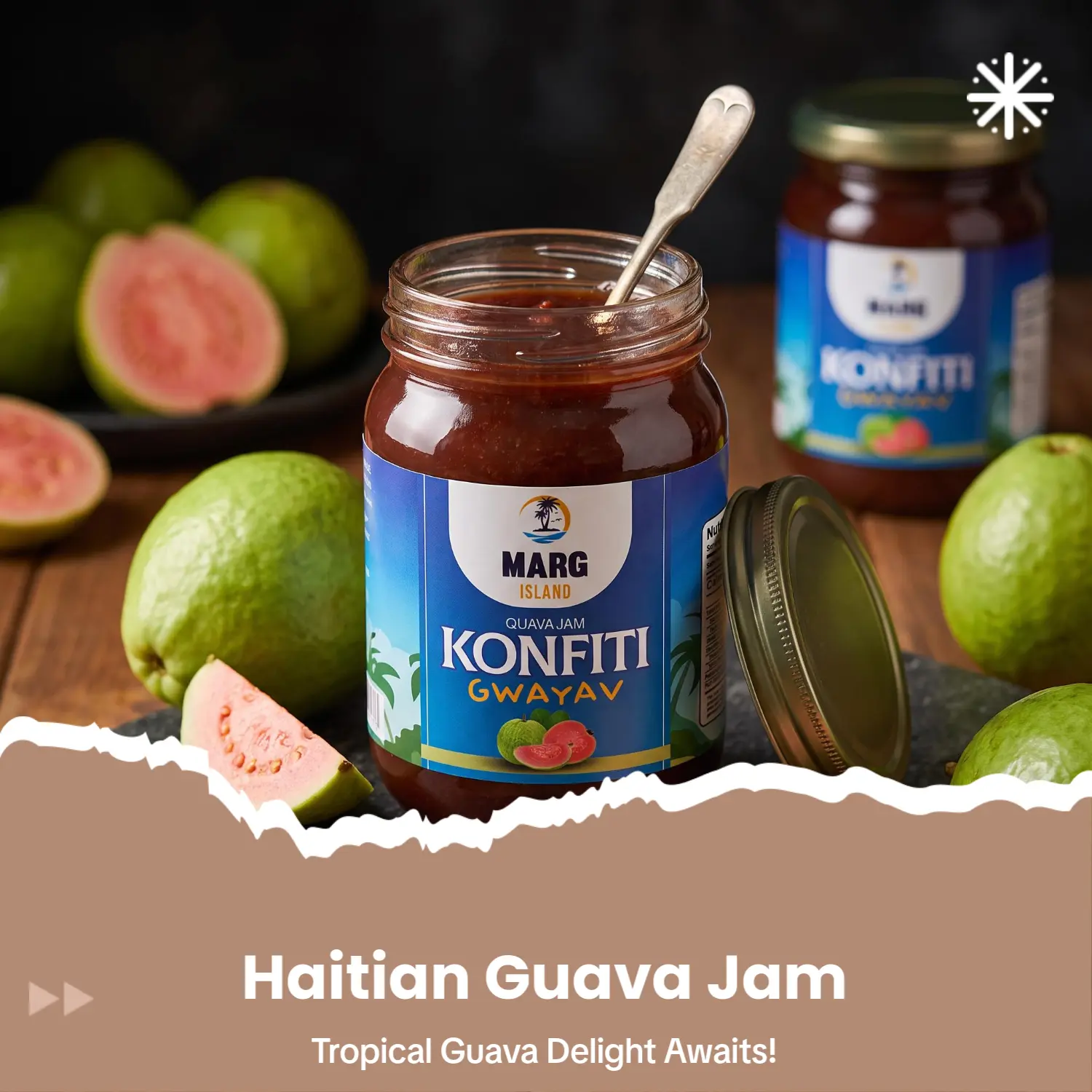 Marg Island Konfiti Gwayav – Haitian Guava Jam – Tropical Caribbean Fruit Spread
