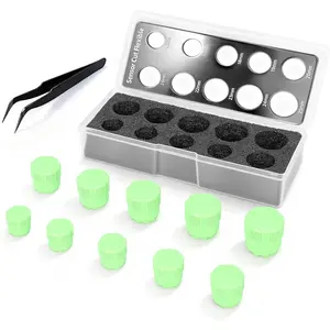 Car Sensor Film Hole Cutter 16-25mm Plastic Parking Sensor Circle Cutting Template with Tweezers, Precise Car Wrap Tools, Wrap Film Tool Kit, Edge Wrap Cutting Template Tool (Green)