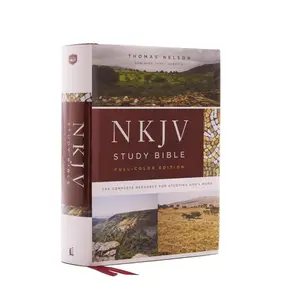 NKJV Study Bible, Hardcover, Burgundy, Full-Color, Comfort Print: The Complete Resource for Studying God’s Word Hardcover – November 20, 2018