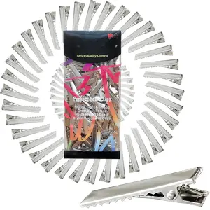 120 count  Hair Bows Clips for Crafts,(4.5cm/1.77") DIY Bow Clips Bulk, Gator Metal Clip, Hairdresser Clips for Bow Making, Large Plain Clips Supplies 1.77" Dreadlock Dreads Retwist