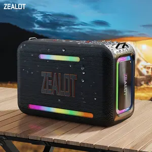 ZEALOT-S95 Portable Wireless Speaker,Waterproof Outdoor Bluetooth Speaker with Shoulder Strap,120W HIFI Sound,Loud&Heavy Bass, 24000mAh Long Battery Life,RGB Lighting/EQ/Power Bank/TF/USB/AUX. Ideal for Home, Outdoor,Camping,Party,Beach, Pool, Gifts, etc.
