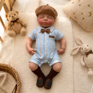 NO.17  19.29 inch all silicone reborn male doll，Touch like a real baby，Family daily companionship and unforgettable birthday gifts