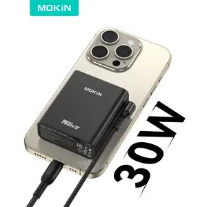 MOKiN 30W Fast Charging Portable Power Bank | 10,000mAh Battery Pack with USB-C PD3.0 & QC4.0, Digital Display, and USB-C Cable | 1 USB-C, 1 USB-A | Compatible with iPhone 15/14/13 Series, Samsung