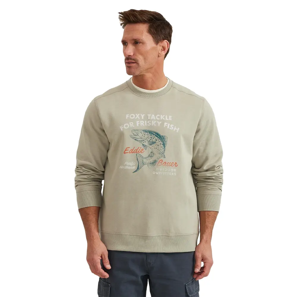 Eddie Bauer Men's  All Day Fleece Graphic Crew Sweatshirt versatile Soft Ideal for Everyday Wear