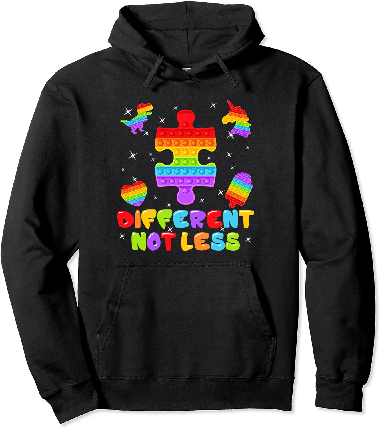 Pop It Autism Different Not Less Puzzle Pop It Pullover Hoodie - Parisbus Shop 88B09VFC9VC5