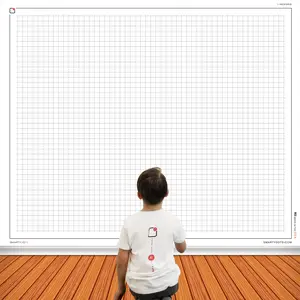 Smarty Dots | GRAPHING 1-Inch Grid Dry Erase Without A Trace FlexiBoard Glueless Optically Transparent Truly Repositionable Flexible Thick Premium Quality Any Surface Made in The USA (58x48)