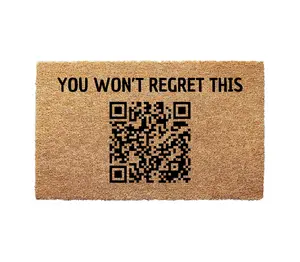 You Won't Regret This QR Doormat - Funny Front Door Mat, Decorative Doormats, Home Decoration, Entryway Doormat, Welcome Rug, Housewarming Gift