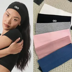 2025 New Performance Knitted Headband Comfortable Elastic Anti-Slip Anti-Perspirant for Yoga Outdoor Sport Solid Color Headband