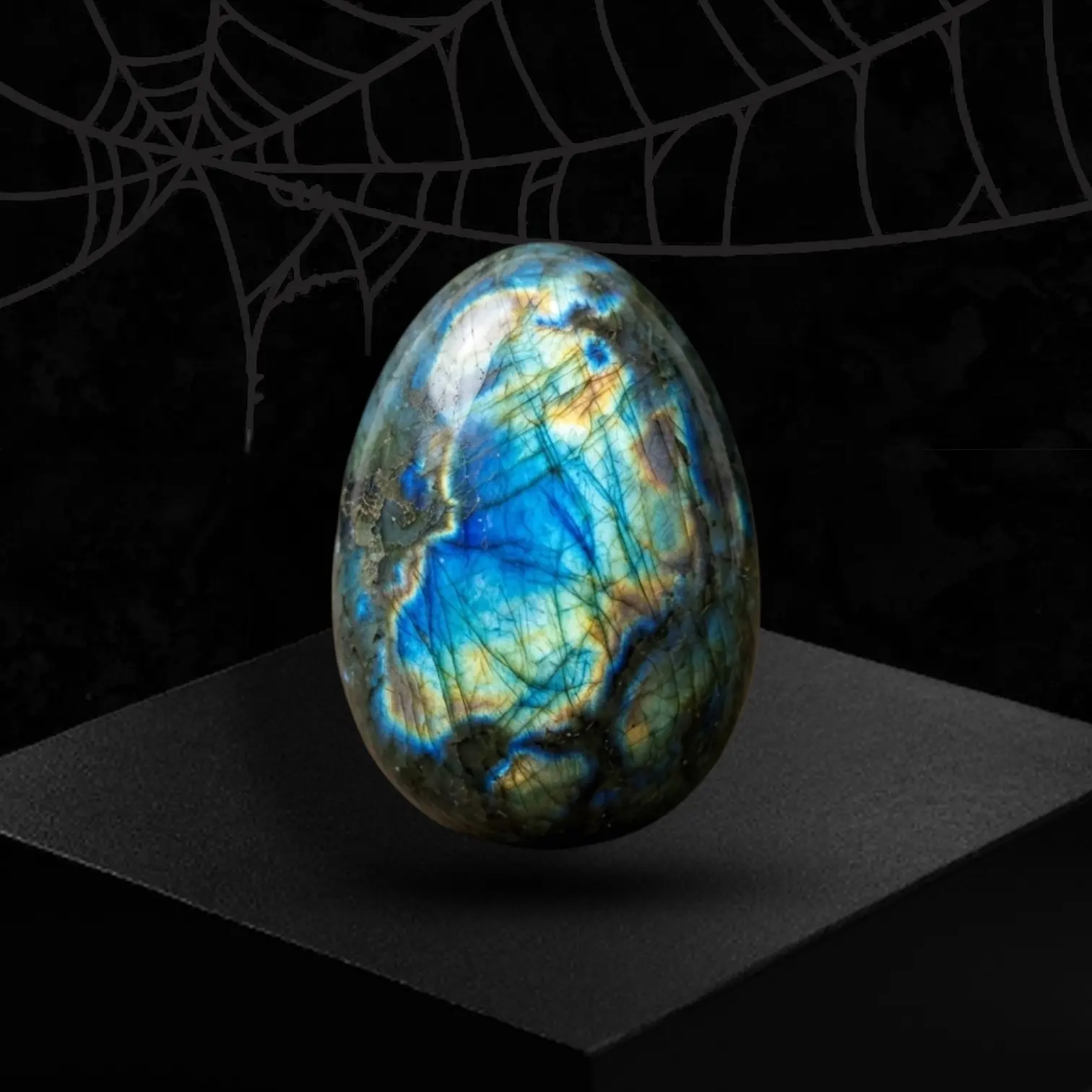 Exquisite and Unique Natural Labradorite Palm Stone, Semi-Finished Natural Crystal Jewelry Accessory