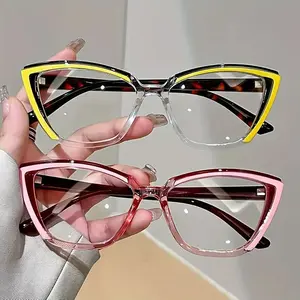 2PCS Women's Fashion Retro Square Cat Eye Luxury High Quality Reading Glasses - Elegant and Simple PC Material,  1.0 to4.0 Diopters, Lightweight and Durable, Suitable for Daily Computer Office Use Reading Eyeglasses