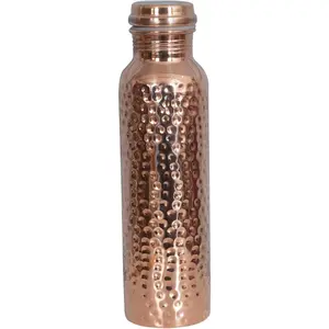 COPPER BOTTLE Pure Copper Water Bottle 34 Oz Copper Water Bottle - Leak Proof (34 Oz) (Hammered)