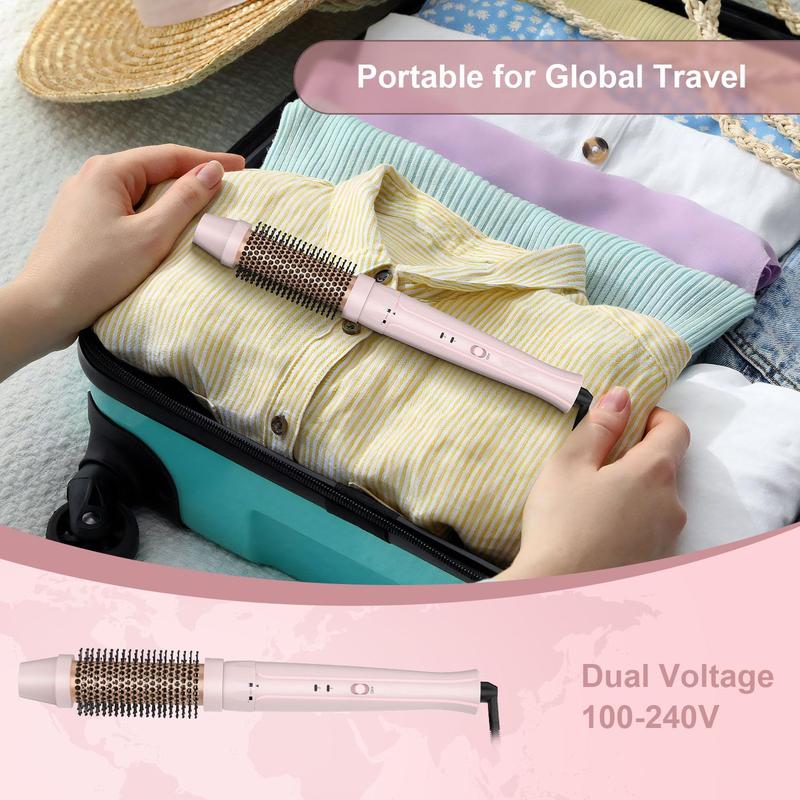 【NEW】3-in-1 Thermal Styling Brush: Heated Round Brush & Volumizer in 1 | 60s Heat Up, Dual Voltage, Safe for Travel