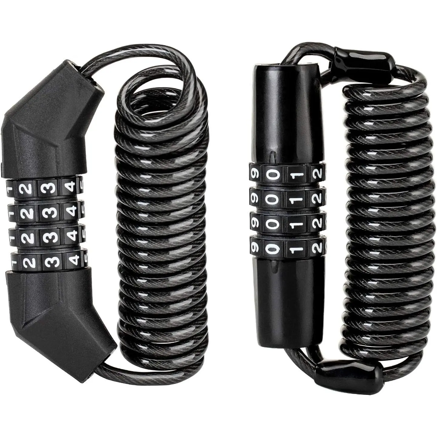 Motorcycle Helmet Lock, Bike Helmet Lock, 4 Digit Little Cable Lock, Retractable Luggage Lock, Stroller Lock, Black, 2 Pack
