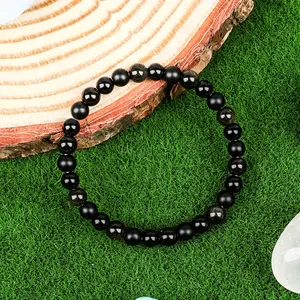 DIYAO Triple Protection Black Tourmaline & Obsidian Bracelet • 6mm Natural Stones • Spiritual Jewelry Gift