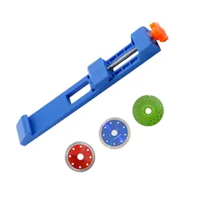 Adjustable Cutting Machine Base Rail with 3 Colorful Saw Blades, Durable Diamond Coated Tile Cutting Blade Set for High Efficiency