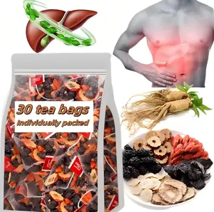 KidneyTeaFormulaGinsengFive TreasureTeaCombinationScentedTea,Natural Energy&VitalitySupportforMenWomen ChineseHerbal Tea Organic Beverage