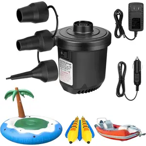 Air pump for inflatables portable quickfill electric air mattress pump with 3 nozzles inflator deflator pumps for outdoor camping pool floats inflatables couch swimming ring 12v dc110v ac