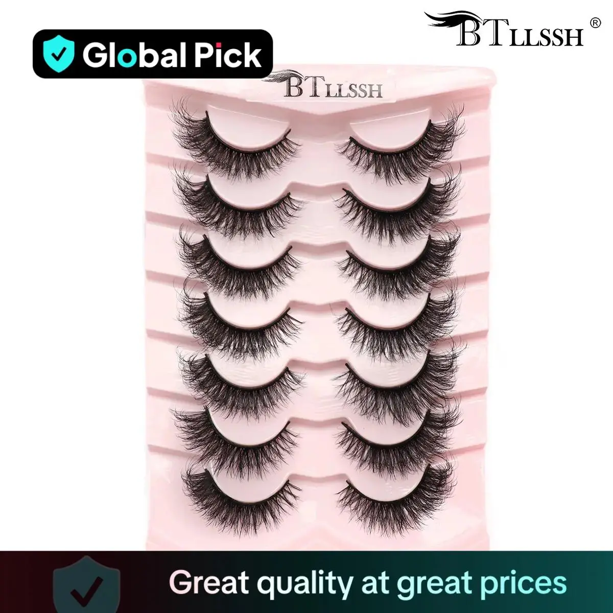 False Eye Lashes, Thick Curling Faux Eyelashes, Wispy Cat-eye Look Faux Lashes, Portable Eye Makeup Tool for Women & Girls