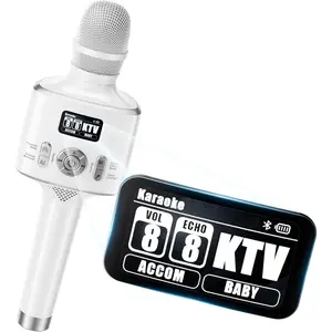 H100 Karaoke Microphone with Screen, Karaoke Mic with Ai Vocal Remover & Voice Changer, Echo Adjustment & Auto Pitch Correction,50W Speaker,TWS,-in Recording,for ,,Party