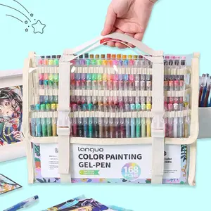 Languo 162 Color Gel Pen Set, Includes Fine Tip & Glossy Pens, Ideal for Office DIY Projects, Art Creation, Professional Use, Art Materials