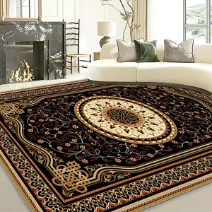Vintage Bohemian Style Geometric Pattern Rug, 1 Count Non-slip Washable Soft Floor Mat, Decorative Carpet for Home Living Room Bedroom Kitchen