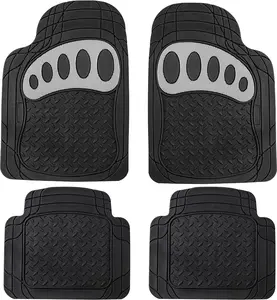 Car Floor Mats Heavy Duty Rubber Floor Mats For Cars, Universal Fit Full Set, Trimmable Automotive Floor Mats, Floor Mats For Most Sedan, SUV, Truck