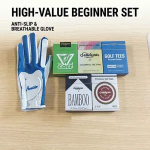 Golf gloves + 50 ball spikes. Anti-slip and breathable practice equipment set for beginners.