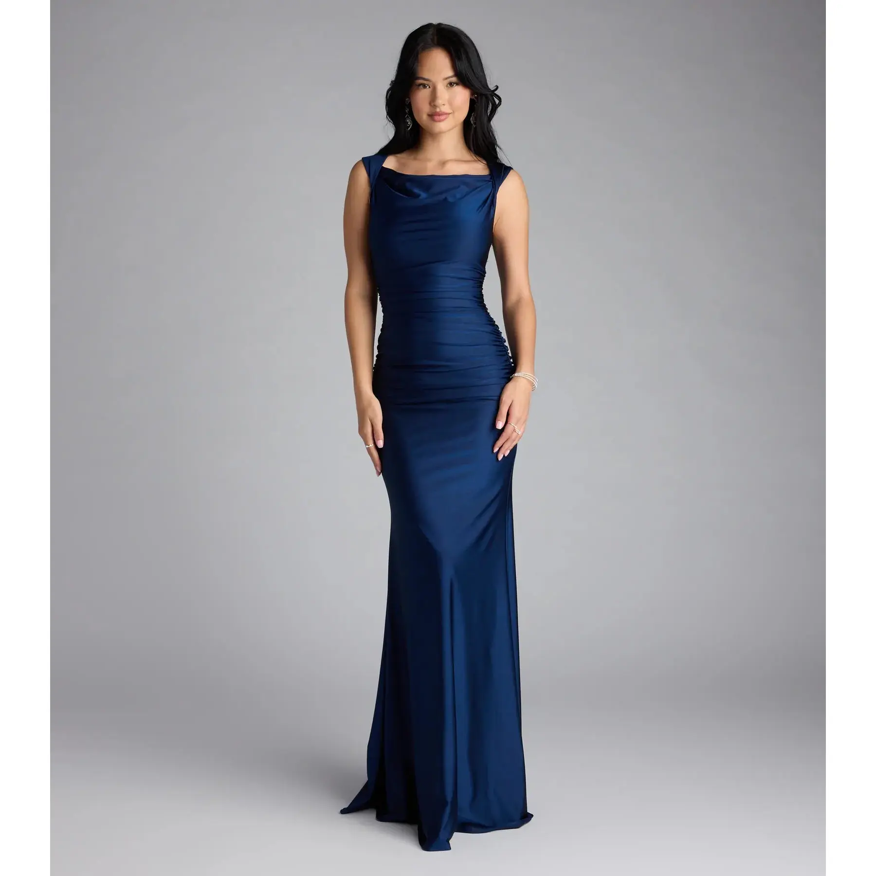 Blanca Boat Neck Mermaid Formal Dress