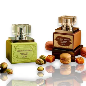 Lattafa | Decadent Delights | Choco Pista Macaron + Salted Caramel Macaron | Eau De Parfum | 50 ML | Unisex Fragrance | Pistachio Macaron - Salted Caramel Macaron - Sandalwood & Vanilla Notes