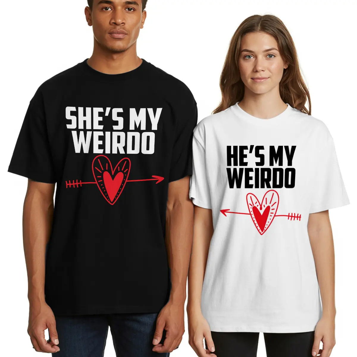 He's My Weirdo She's My Weirdo Couple Shirts, Couple Shirt, Matching Shirts, Couple T-Shirt, Funny Matching Couples T-shirt, Valentine's Day gift