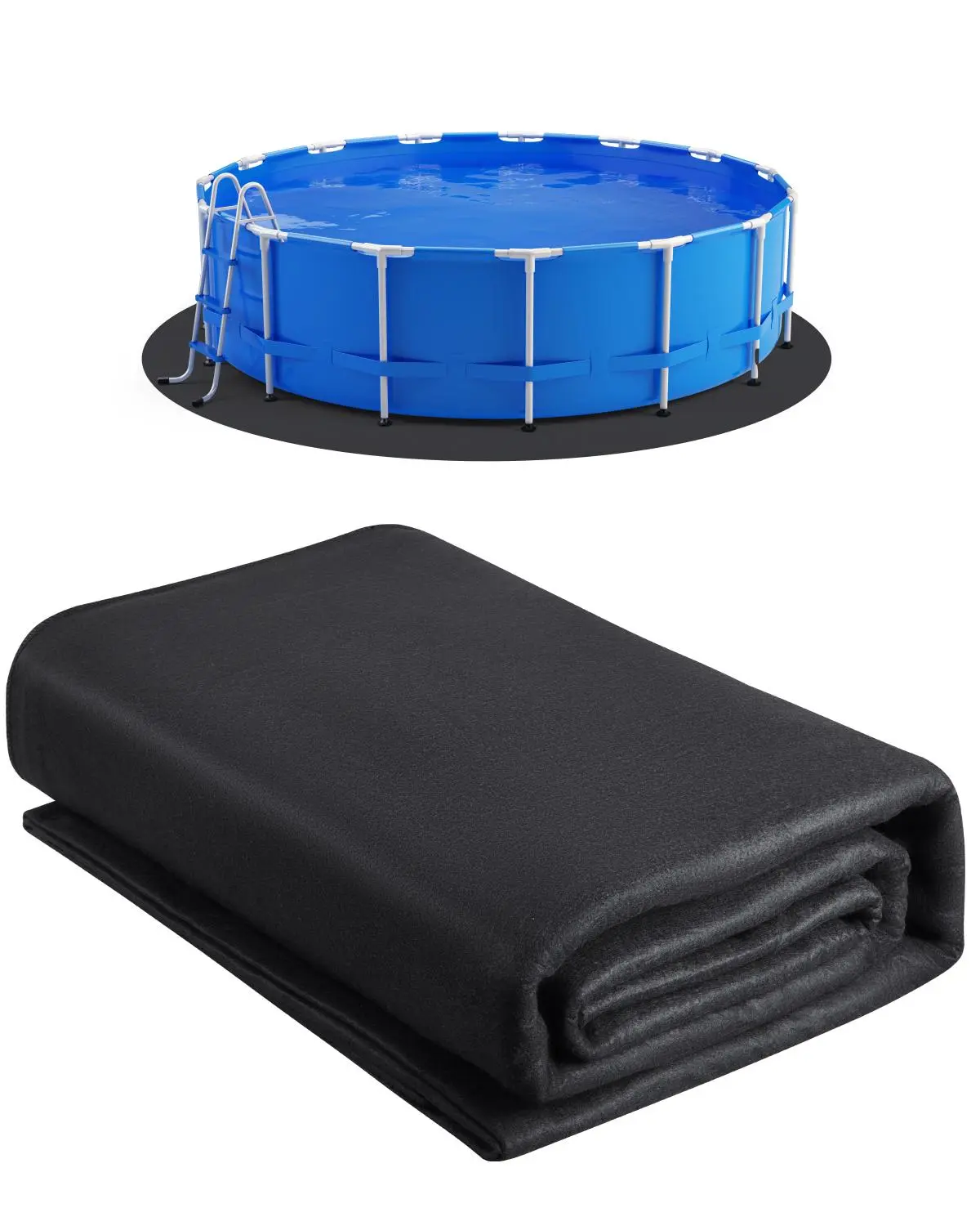 【SummerFinds】VEVOR 15ft Round Pool Liner Pad, Pool Liner Pad for Above Ground Swimming Pools, Extra-Thick Pool Mat, Prevents Punctures, Recycled Geotextile Material Underlayment Pad, Extend Liner Life