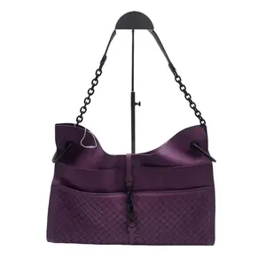 Pre-owned Bottega france Crossbody Bags H2 Veneta Purple Woven Shoulder Bag H04655