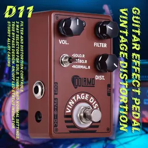 Ahajii Dolamo D11 Guitar Vintage Distortion Effect Pedal, 9v Powered, Ideal for Practice, Stage Performance, Band Shows, Rock Style Gift