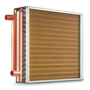 VEVOR Heat Exchanger Water to Air, 20x 20 with 3-Row 3/8 Copper Ports, 242 Aluminum Fins Heat Exchanger for Outdoor Wood Furnaces, Residential Heating and Cooling, and Forced Air Heating