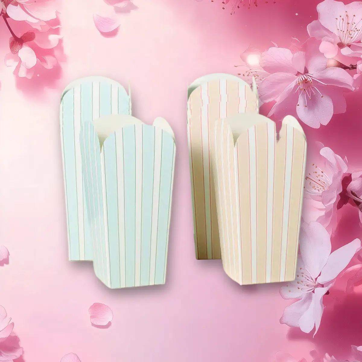 Hearth & Hand Popcorn Cups,12ct,Bold Stripe,Trending Party Supplies,TikTok Hot Sale,Paper Snack Containers,Festive Design for Movie Nights