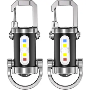 Portable Super Bright Keychain Flashlight, Mini LED Torch with USB Type-C Rechargeable Battery, Waterproof Pocket Light for Camping, Hiking, Travel & Emergency Use