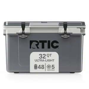 RTIC Ultra-Light Hard-Sided Ice Chest Cooler - 32 Qt, Fits 48 Cans, for Sports & Outdoor Camping Hiking Camp Kitchen Use