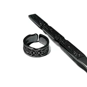 Valhalla Stainless Steel Vintage Spoon Ring - Sizes 4-15us Floral Pattern Elegant