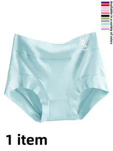 High-Waisted Women's Underwear, Breathable Plus Size Triangle Panties, Anti-Bacterial Waist Cinch, Quick-Dry, Loose Fit, 1 Piece