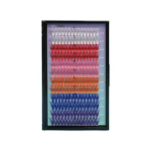 [colorful lashes]  Iridescent Lash Clusters 14–16mm 180 pcs No Glue Needed Reusable Self-Adhesive Color Lashes for Effortless Glam with Medical Grade Jelly Adhesive
