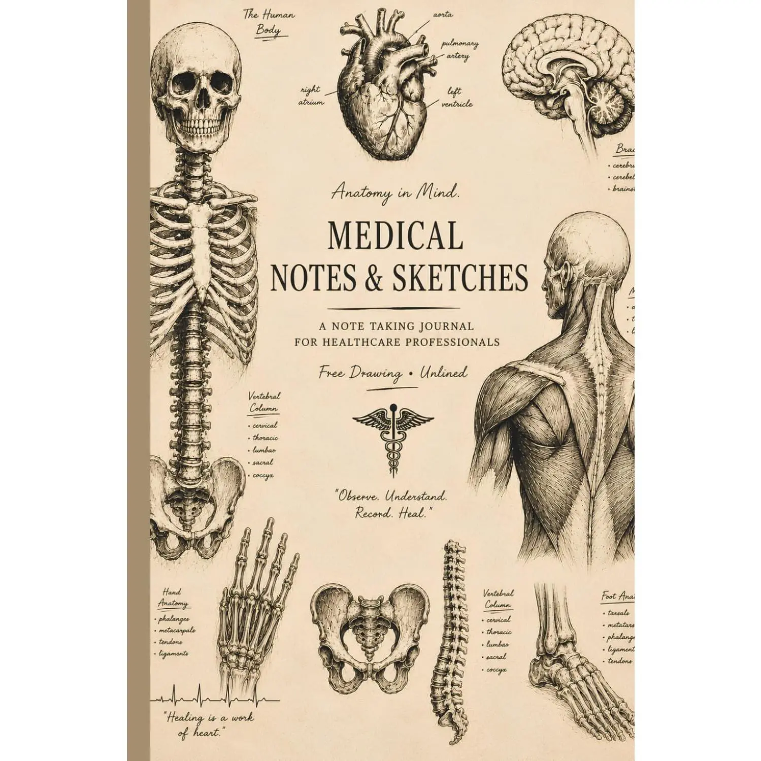 Medical Journal & Anatomy Sketchbook: Unlined Notebook for Healthcare Professionals, Nurses, Medical Students, and Anatomy Enthusiasts