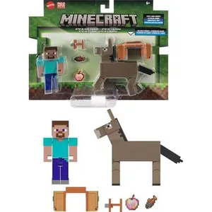 Minecraft 3.25'' Steve and Donkey figurine/statue, 2-Pack  [COLLECTIBLES] figurine/statue