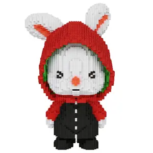 Red Hood Bunny Micro Building Blocks Set, 5017PCS DIY Collectible Figure, Cute Creative Building Project Gift