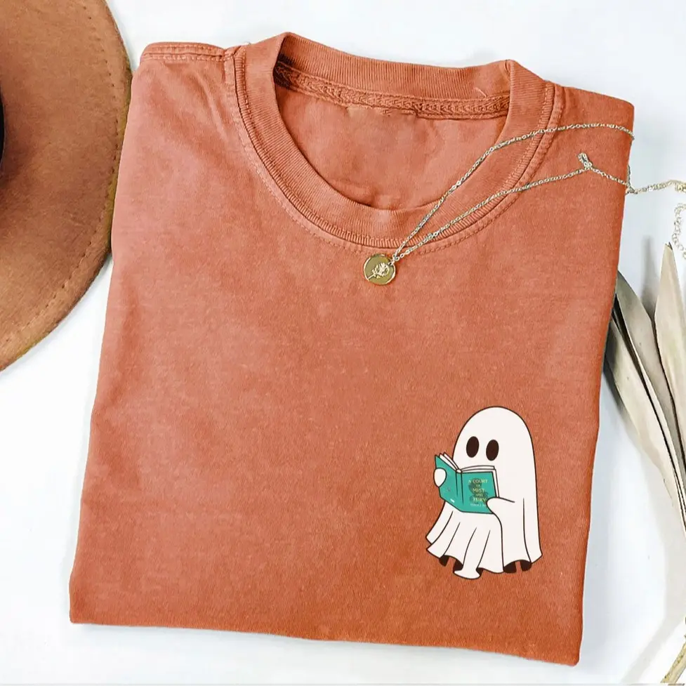 Ghost Reading Book Shirt, SJM Book Reader Shirt, Spooky Book Shirt, Sjm Halloween Shirt