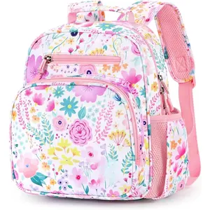 KF5-CPB1 Toddler Backpack for Girls 2-4: Preschool Kindergarten Backpack - Cute Kids Backpacks for Girls - Flower Pink