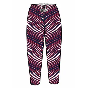 Zubaz Adult Unisex Z88 3 Color Zebra Pant, NAVY/RED
