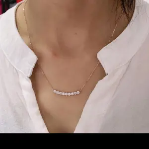 Rose Gold Plated Necklace with Zircon - Elegant and Sparkling Jewelry for Women