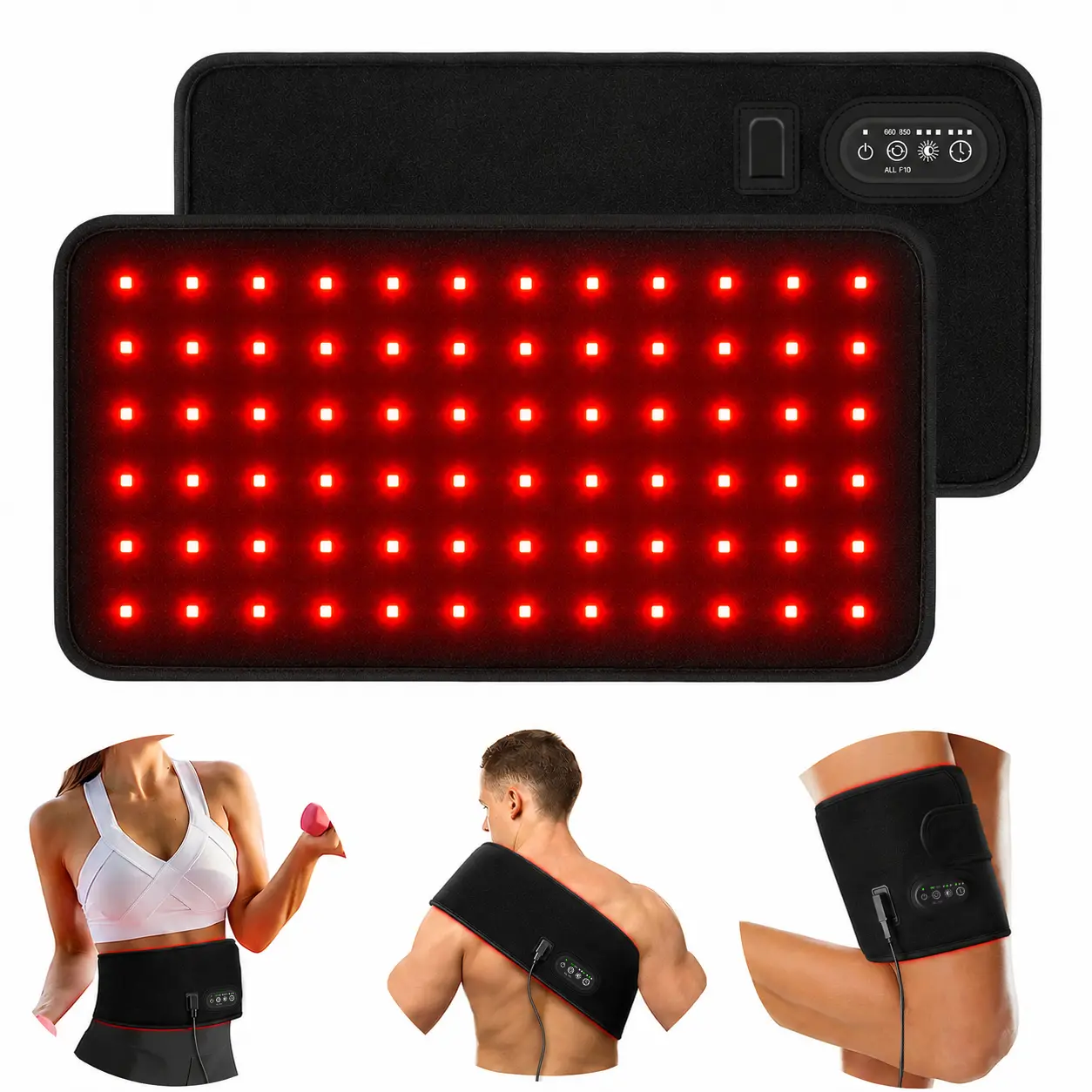 Infrared Red Light Therapy Wrap, Red Light Therapy Belt For Body,  LED Flexible Wearable Wrap, With Timer For Back Shoulder Waist Muscle, Gift For Woman And Man multifunctional heating pad