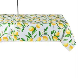 Design Imports Lemon Bliss Outdoor Tablecloth w/Zipper - 60" x 84"