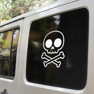 1PC  Cartoon Skull Daily Cute Rebellious Sticker Personalized Decor Decal For Laptop Cover, Backpack Surface, Pencil Case Exterior Cross-border Hot Daily Cute Goodie Adds Cute Rebellious Vitality Fits Daily Items Top For Daily Cute Rebellious Fans